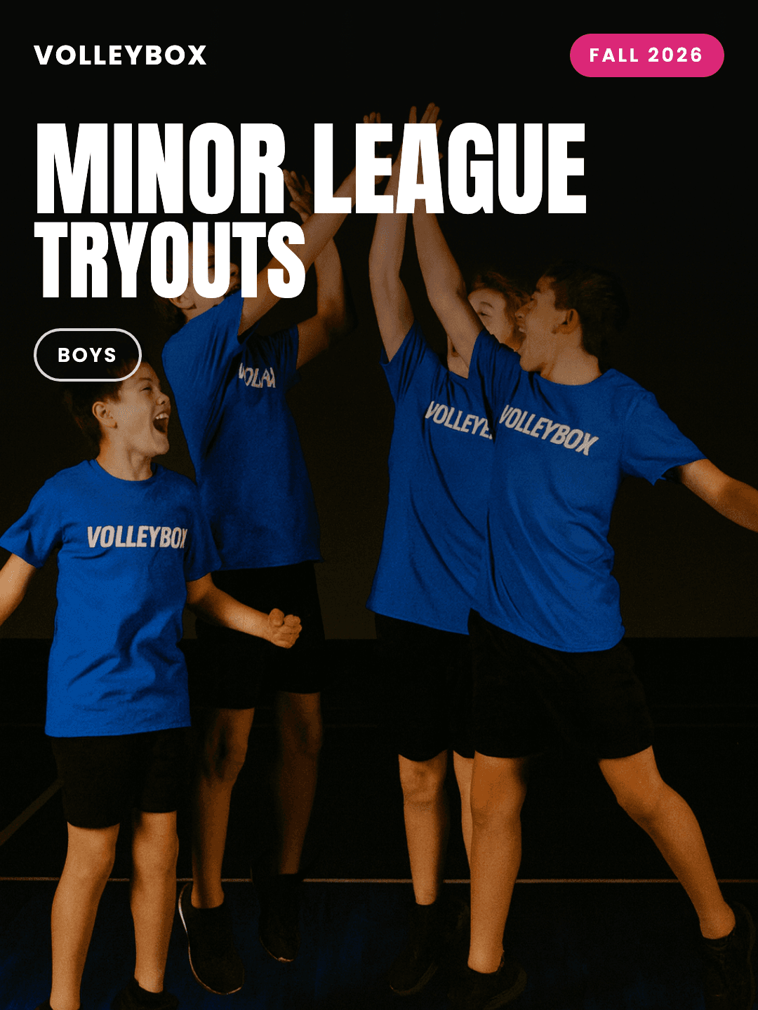 Boys Minor League Tryouts at Volleybox Sports Centre in Surrey, BC, Male Grades 5-8